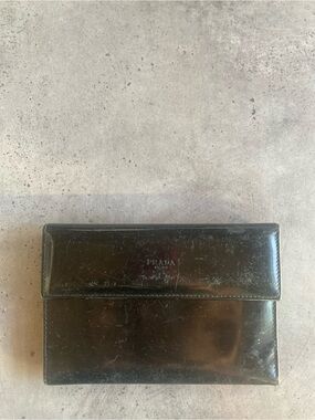 Prada Black patent leather vintage wallet